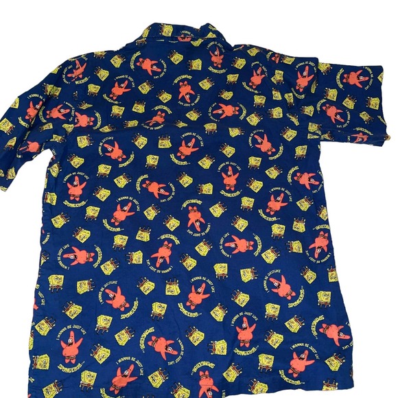 Nickelodeon Sponge Bob Men’s Button Down Short Sleeve Shirt Size Large - Picture 3 of 4